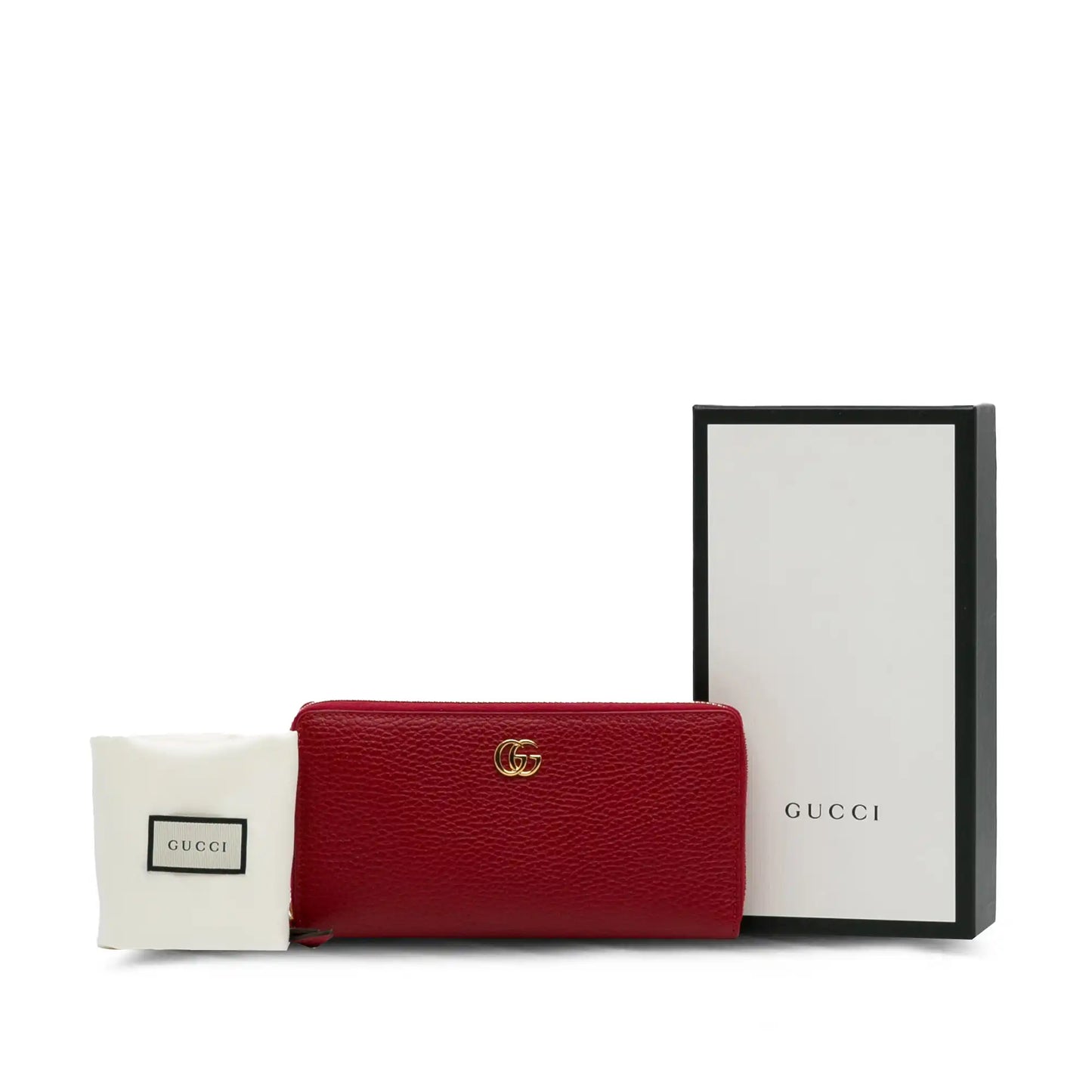 Gucci GG Marmont Zip Around Wallet Red Leather