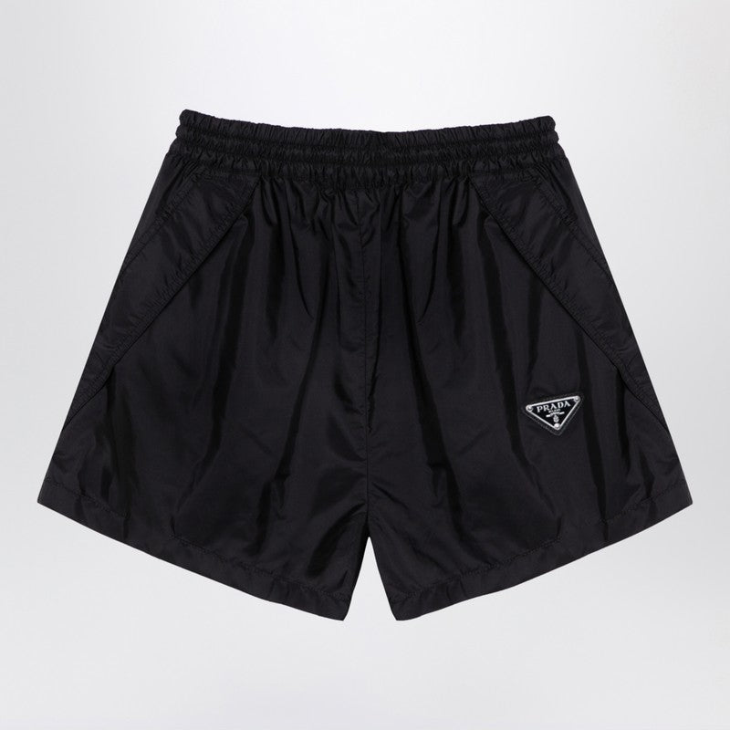 Prada Black Shorts In Lightweight Re-Nylon Women