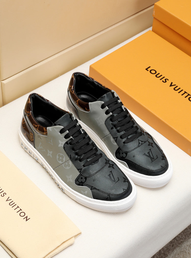 The Bags Vibe - Louis Vuitton LWnogram Denim Brown And Gray Sneaker