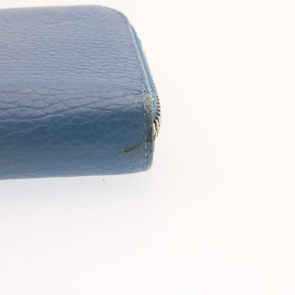 LOUIS VUITTON Zippy Wallet Vertical Taurillon Leather Blue M30503 LV Auth 24759