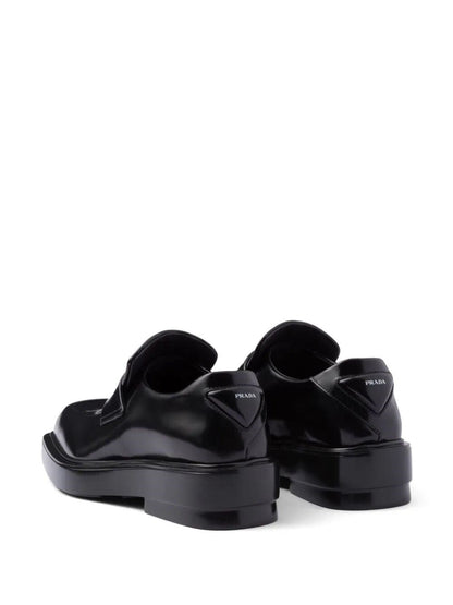 Prada Women Square-Toe Leather Loafers