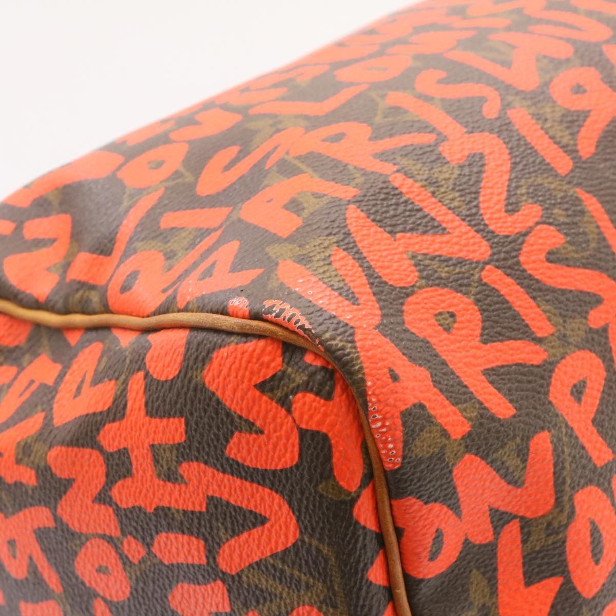 LOUIS VUITTON Monogram Graffiti Speedy 30 Hand Bag Orange M93705 LV  25731A