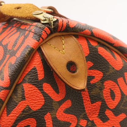 LOUIS VUITTON Monogram Graffiti Speedy 30 Hand Bag Orange M93705 LV  25731A