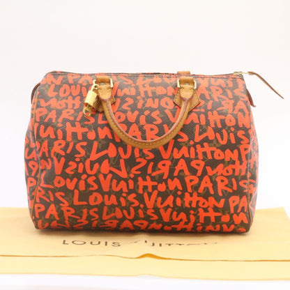 LOUIS VUITTON Monogram Graffiti Speedy 30 Hand Bag Orange M93705 LV  25731A