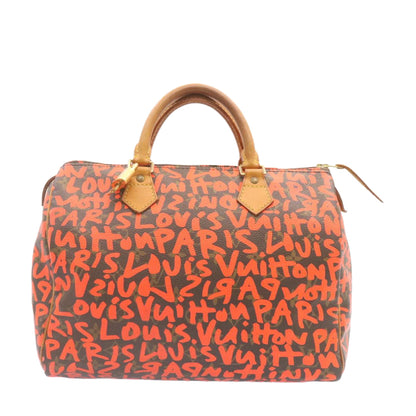 LOUIS VUITTON Monogram Graffiti Speedy 30 Hand Bag Orange M93705 LV  25731A