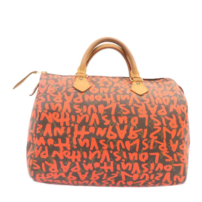 LOUIS VUITTON Monogram Graffiti Speedy 30 Hand Bag Orange M93705 LV  25731A