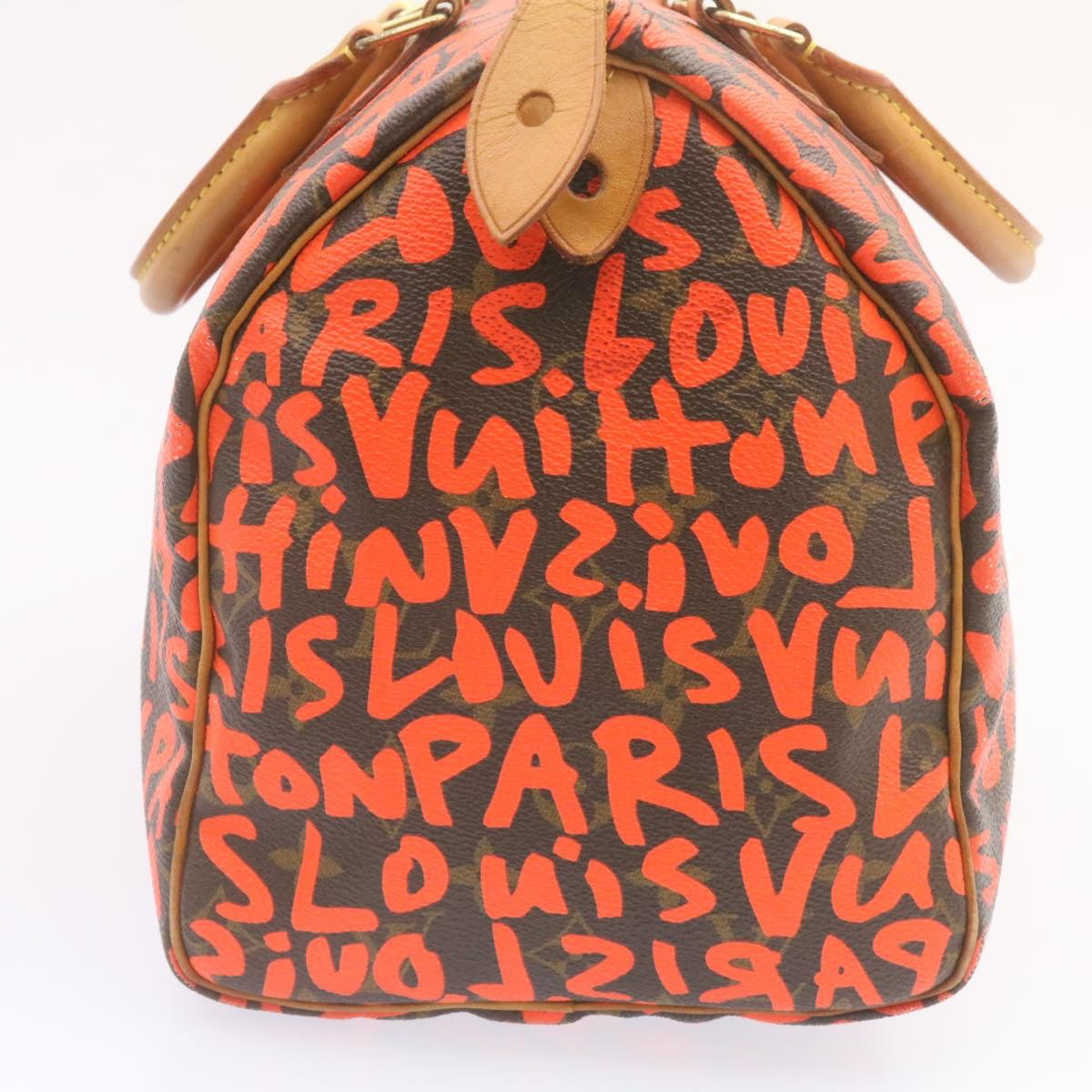 LOUIS VUITTON Monogram Graffiti Speedy 30 Hand Bag Orange M93705 LV  25731A