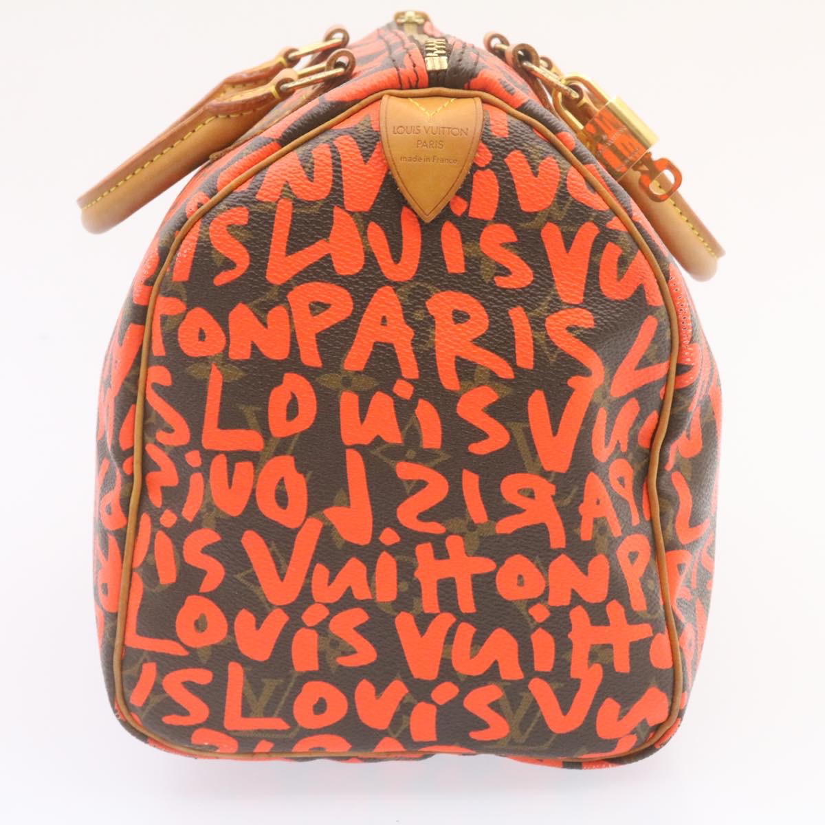 LOUIS VUITTON Monogram Graffiti Speedy 30 Hand Bag Orange M93705 LV  25731A