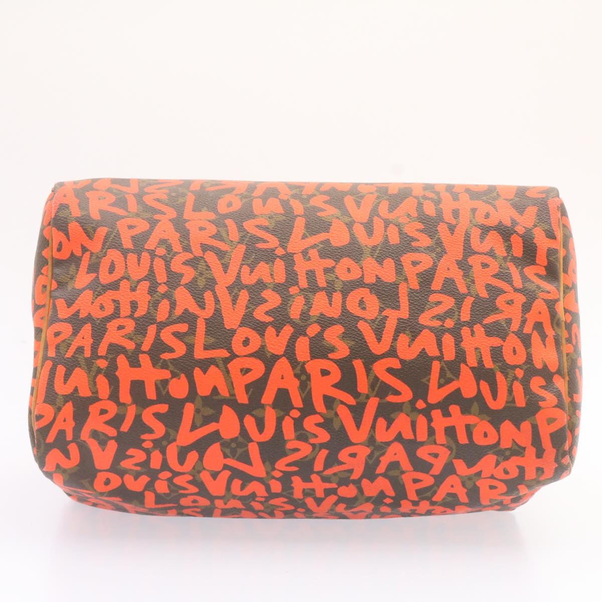 LOUIS VUITTON Monogram Graffiti Speedy 30 Hand Bag Orange M93705 LV  25731A