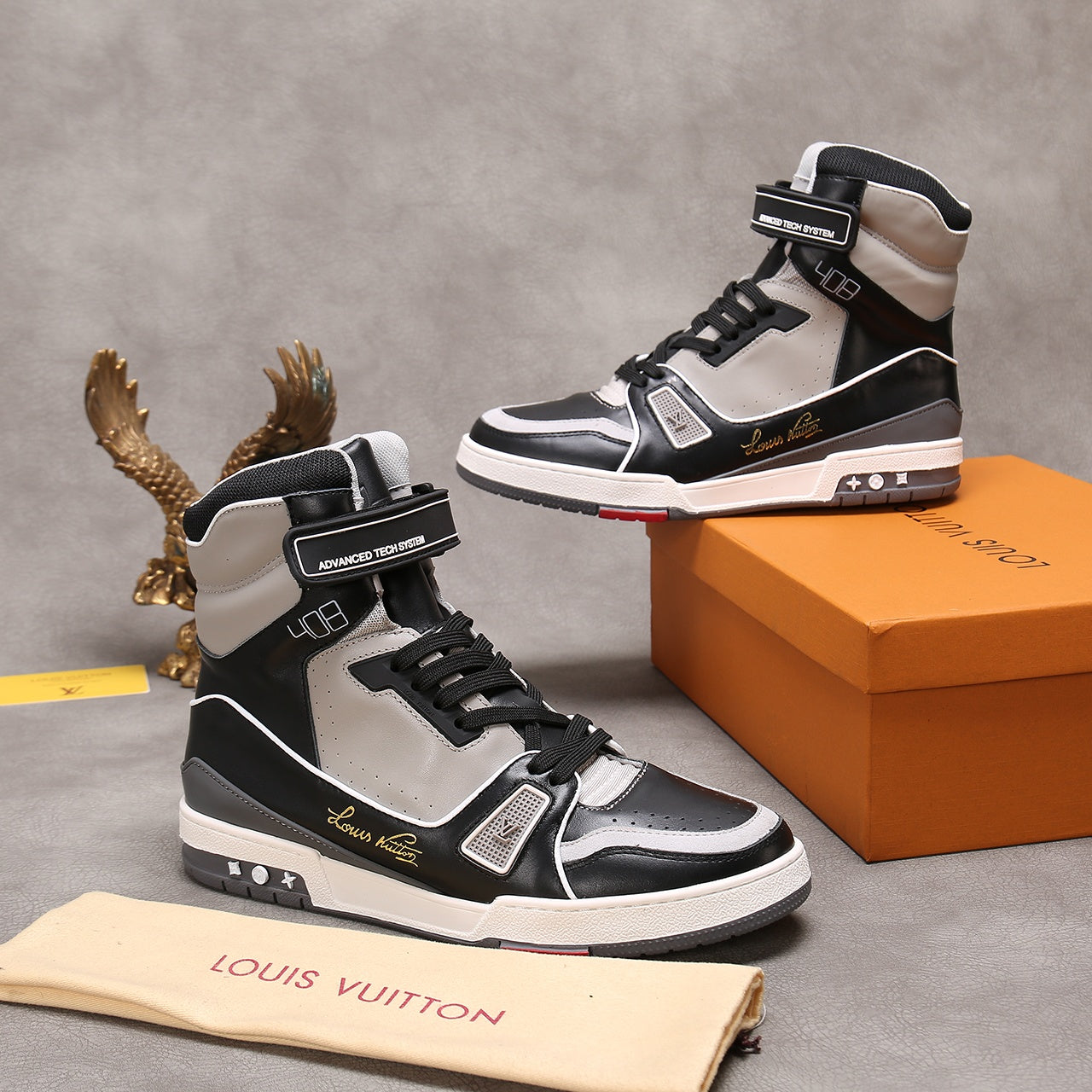 The Bags Vibe - Louis Vuitton Traners Inspired Black Gray Sneaker