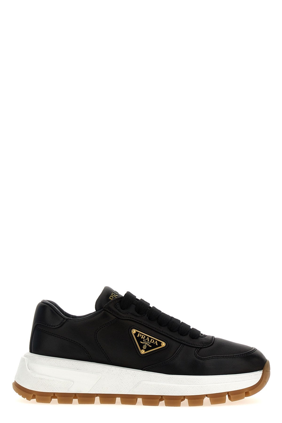 Prada Women Logo Leather Sneakers