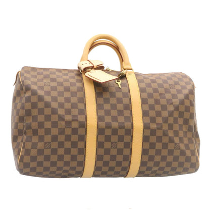 LOUIS VUITTON Damier Ebene Keepall 45 Boston Bag LV  26495A