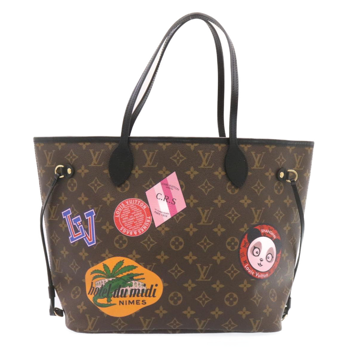 LOUIS VUITTON Monogram World Tour Neverfull MM Tote Bag M42844 LV  26563A