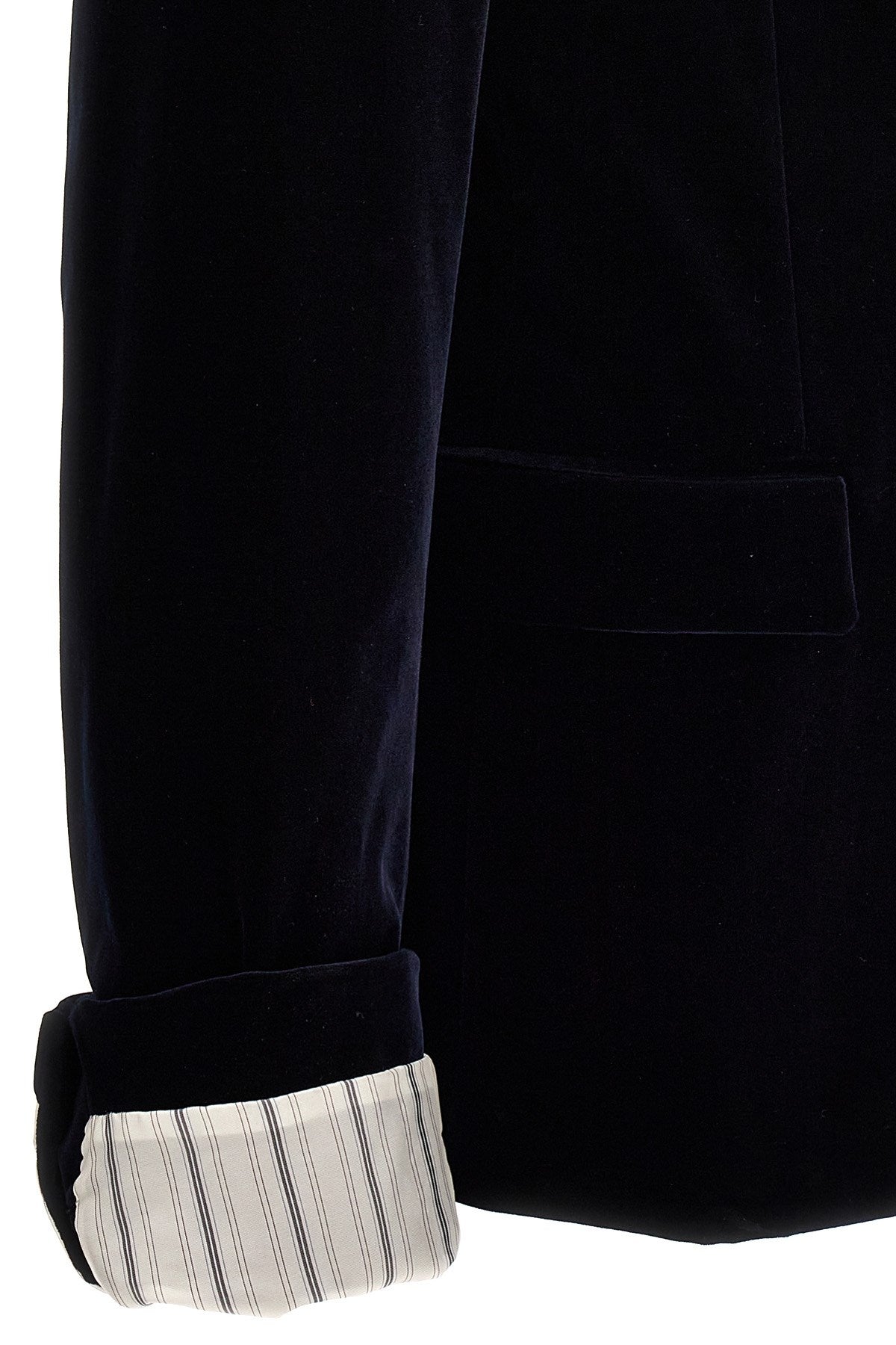 Gucci Men Turned-Up Velvet Cuff Blazer