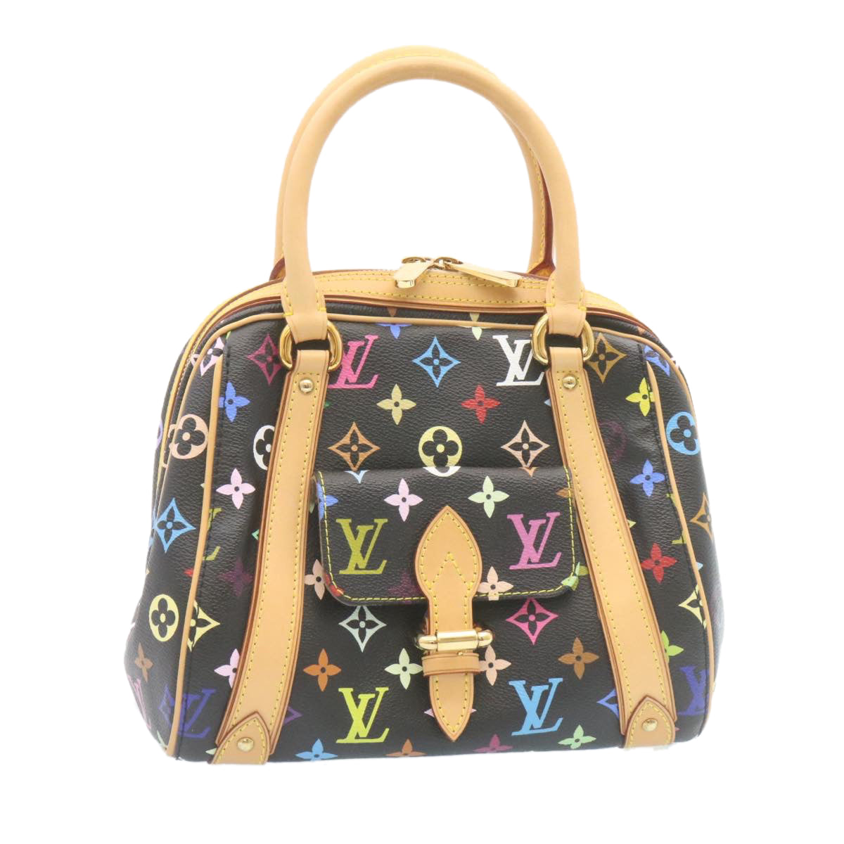 LOUIS VUITTON Monogram Multicolor Priscilla Hand Bag Black M40097 LV  27844A