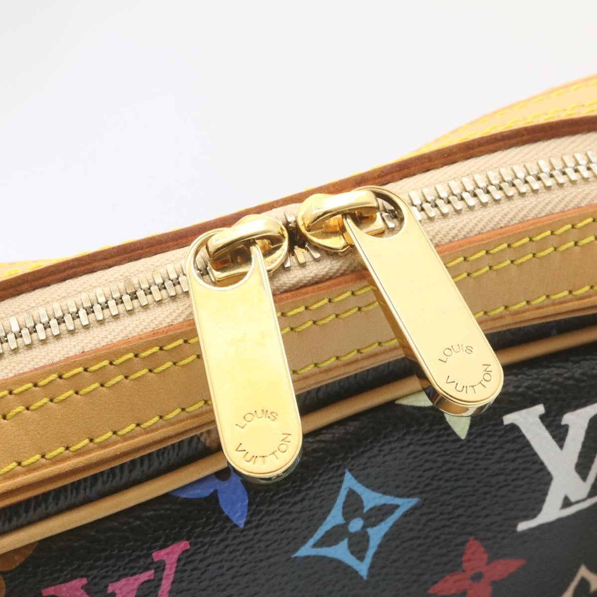 LOUIS VUITTON Monogram Multicolor Priscilla Hand Bag Black M40097 LV  27844A