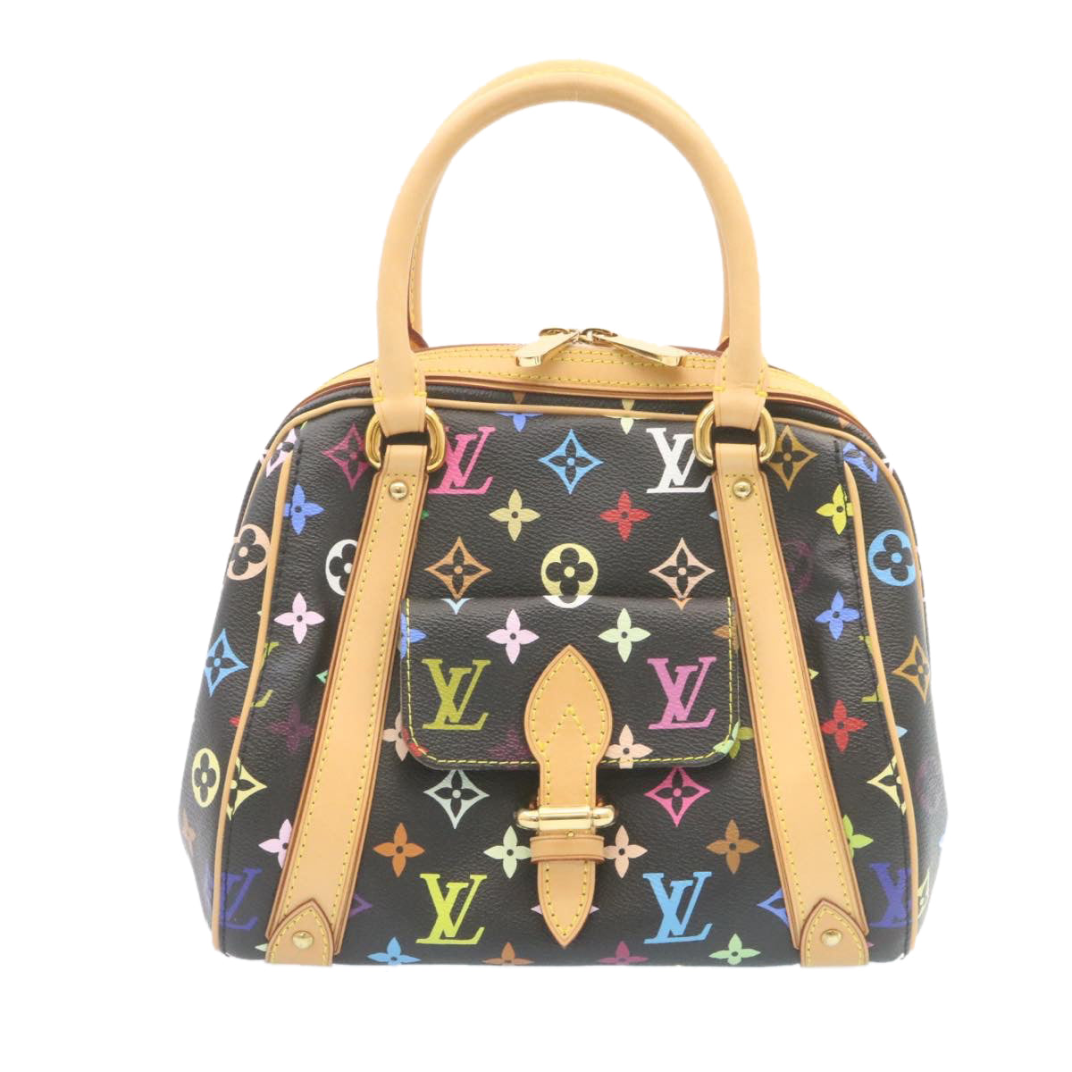 LOUIS VUITTON Monogram Multicolor Priscilla Hand Bag Black M40097 LV  27844A