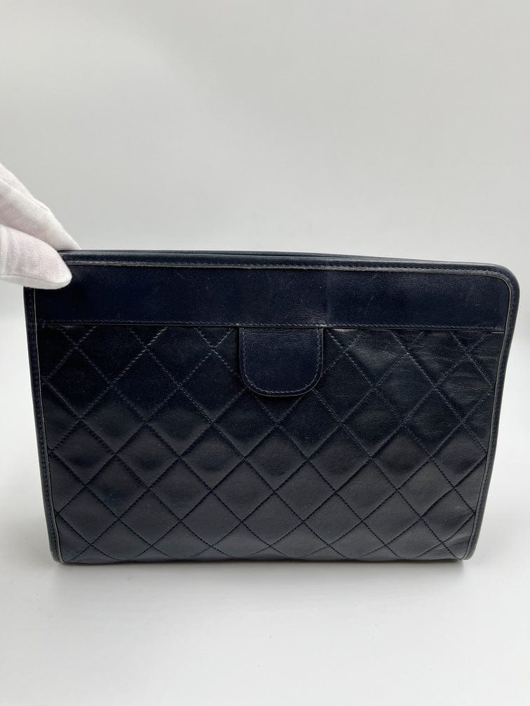 Navy Chanel Clutch Bag