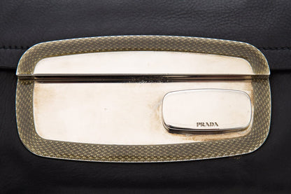 Prada Black Leather Clutch