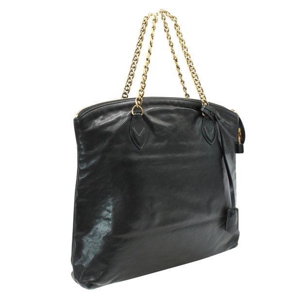 LOUIS VUITTON Black Leather Lockit Tote - Golden Chain Autumn/Winter 2013