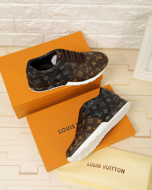 The Bags Vibe - Louis Vuitton LWnogram Denim Brown Sneaker