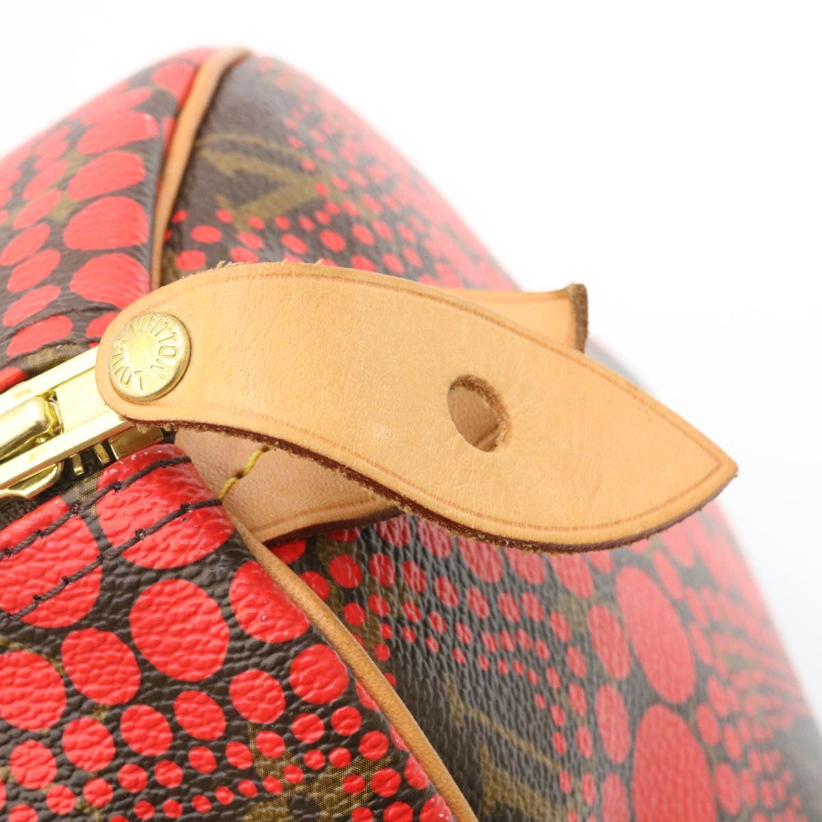 LOUIS VUITTON Monogram Dot Infinity Speedy 30 Kusama Red M40693 LV  28653A