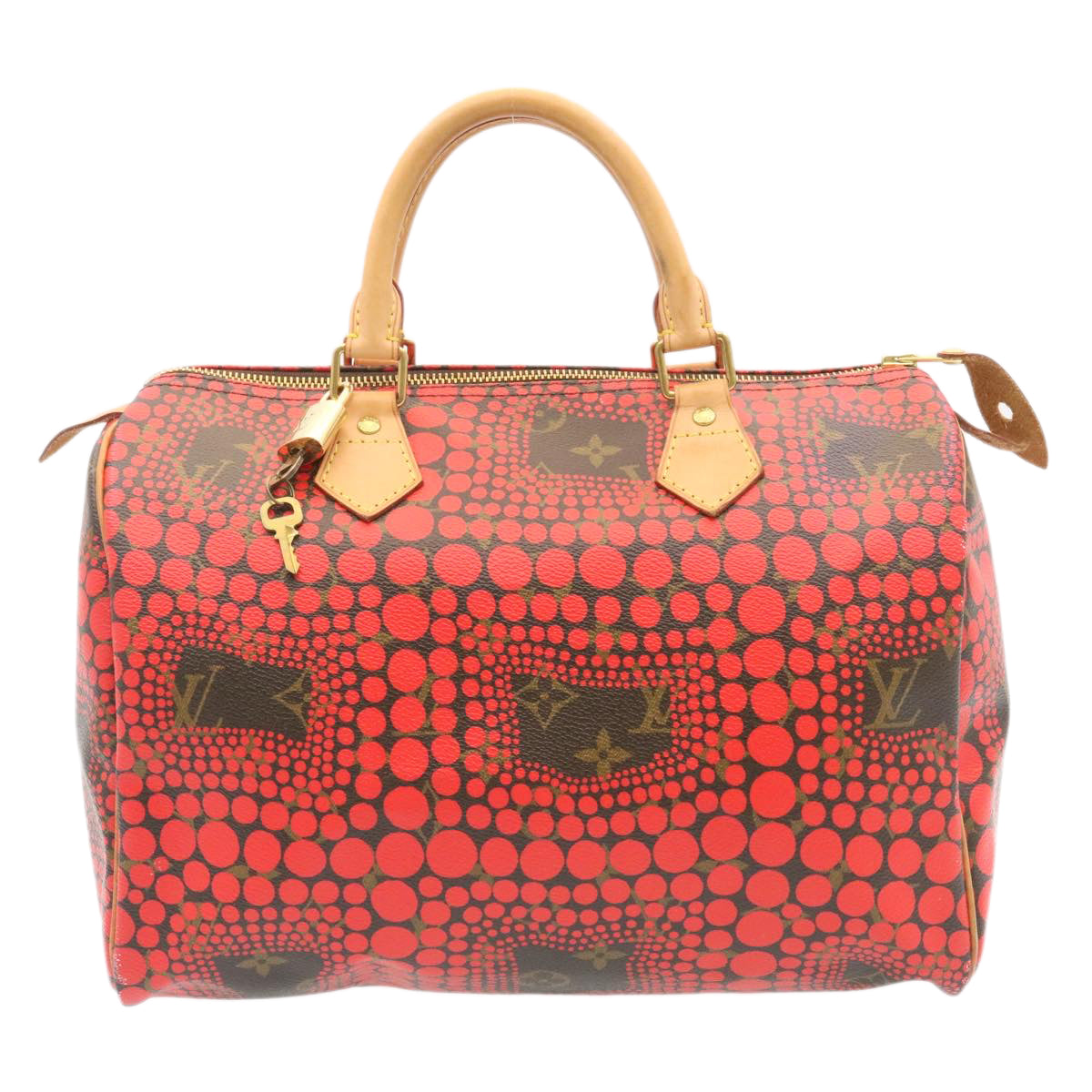 LOUIS VUITTON Monogram Dot Infinity Speedy 30 Kusama Red M40693 LV  28653A