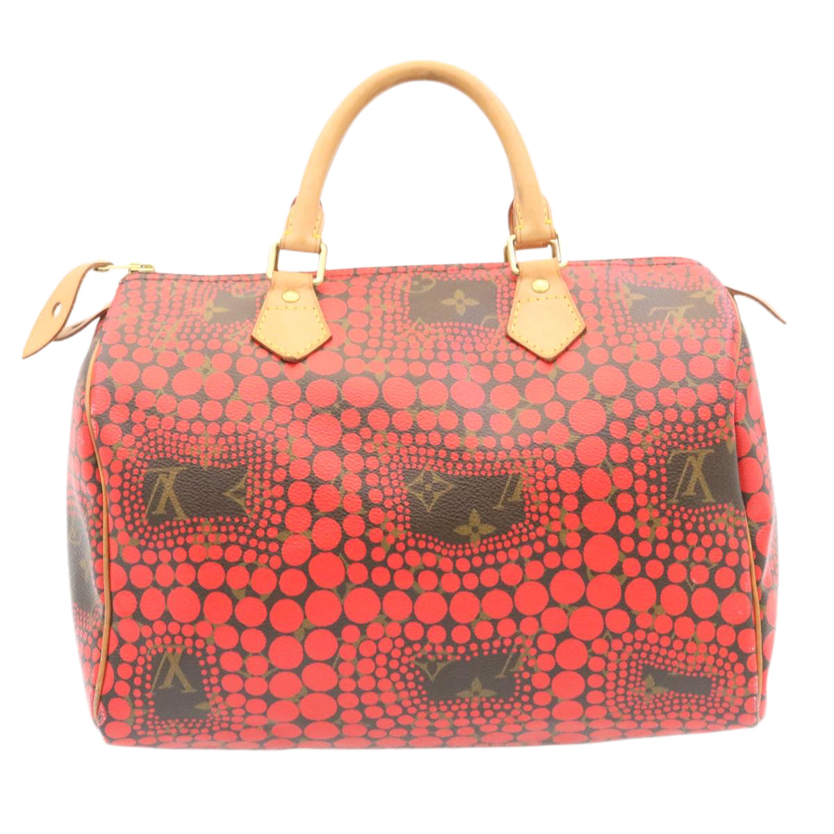 LOUIS VUITTON Monogram Dot Infinity Speedy 30 Kusama Red M40693 LV  28653A