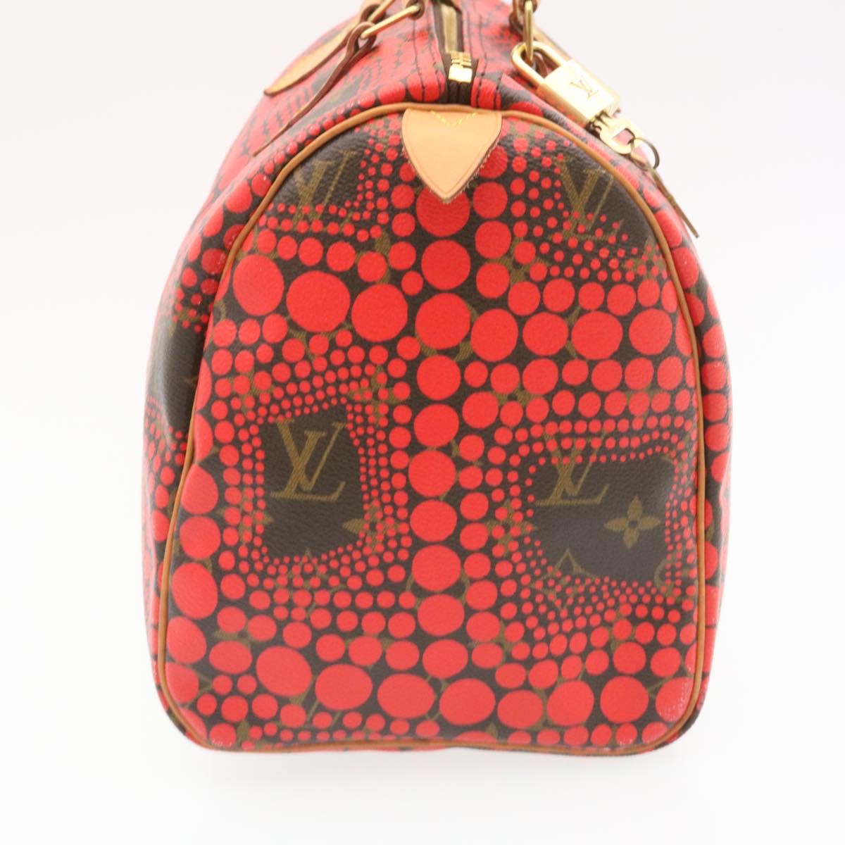 LOUIS VUITTON Monogram Dot Infinity Speedy 30 Kusama Red M40693 LV  28653A