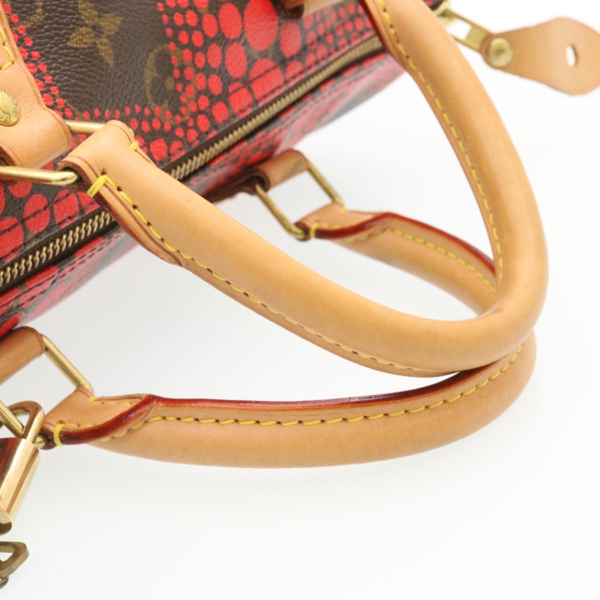 LOUIS VUITTON Monogram Dot Infinity Speedy 30 Kusama Red M40693 LV  28653A