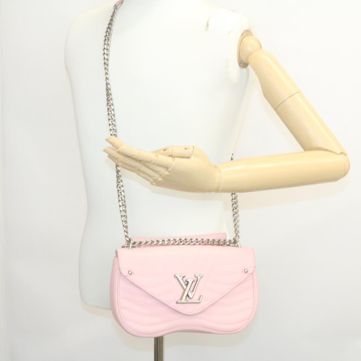 LOUIS VUITTON New Wave MM 2Way Chain Shoulder Bag Pink M52707 LV  28676A