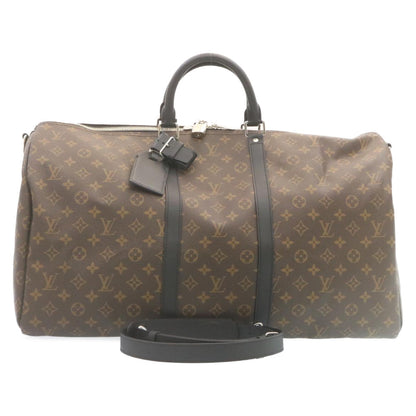 LOUIS VUITTON Monogram Macassar Keepall Bandouliere 55 M56714 Auth 28882A