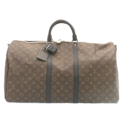 LOUIS VUITTON Monogram Macassar Keepall Bandouliere 55 M56714 Auth 28882A