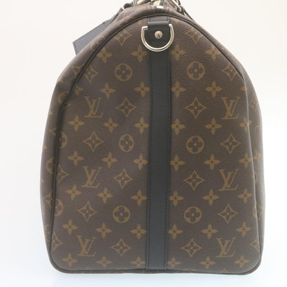 LOUIS VUITTON Monogram Macassar Keepall Bandouliere 55 M56714 Auth 28882A