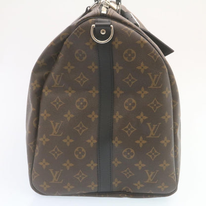 LOUIS VUITTON Monogram Macassar Keepall Bandouliere 55 M56714 Auth 28882A