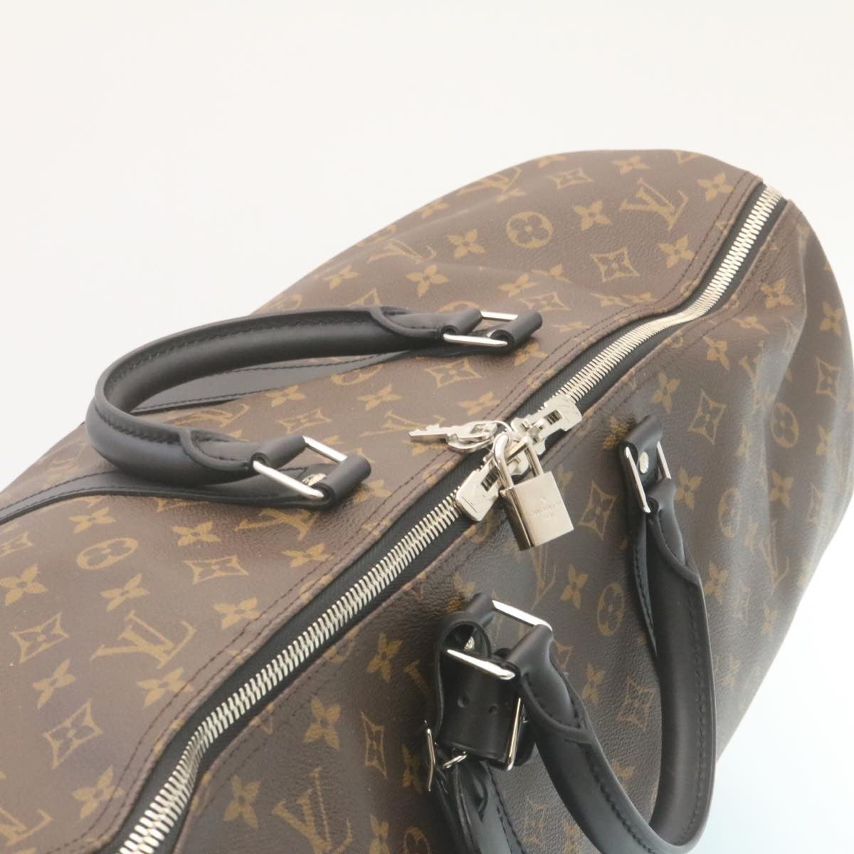 LOUIS VUITTON Monogram Macassar Keepall Bandouliere 55 M56714 Auth 28882A