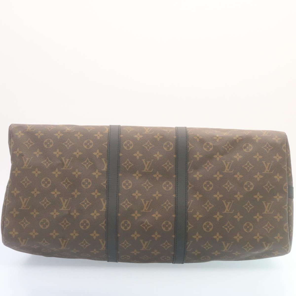 LOUIS VUITTON Monogram Macassar Keepall Bandouliere 55 M56714 Auth 28882A