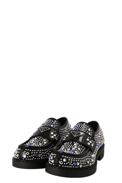 Prada Men Sequin Stud Loafers