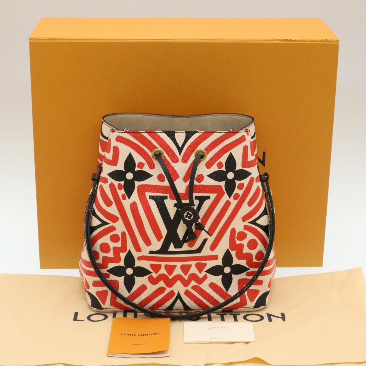 LOUIS VUITTON Monogram Giant LV Clafoutis Neo Noe Shoulder Bag Red Auth 29182A