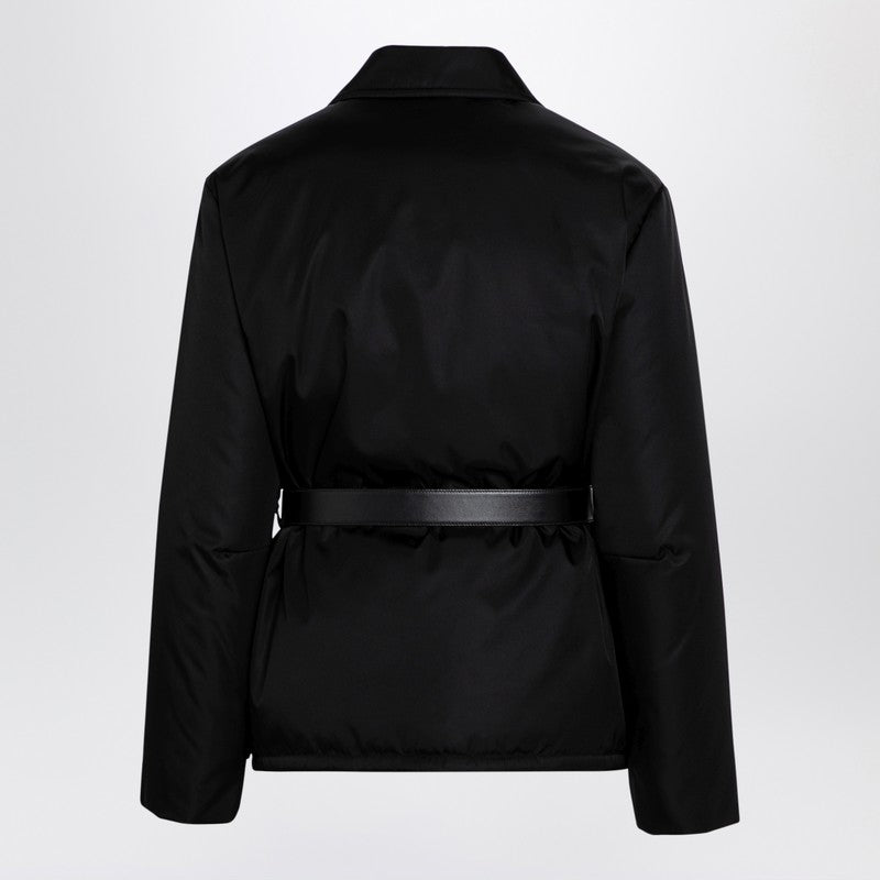 Prada Black Re-Nylon Jacket With Belt Women