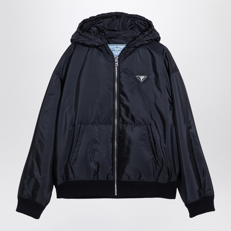 Prada Blue Jacket In Lightweight Re-Nylon Women