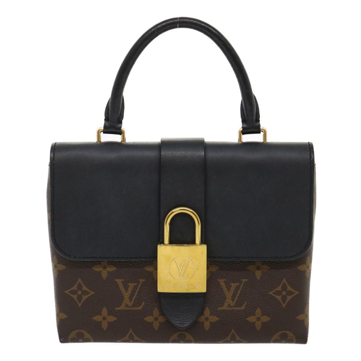 LOUIS VUITTON Monogram Rocky BB 2Way Hand Shoulder Bag Black M44141 Auth 29587A