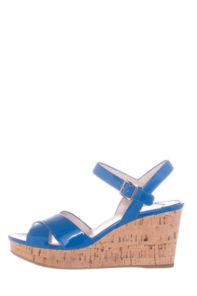 Prada Electric Blue Cork Wedge SZ 36