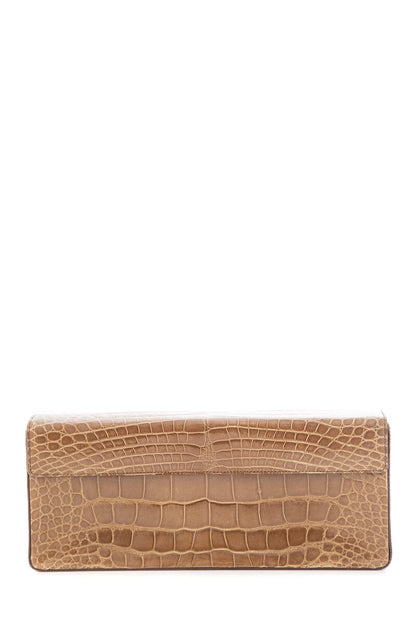 Prada Brown Embossed Box Clutch