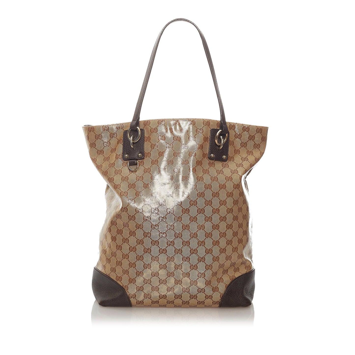 Brown Gucci GG Crystal Charm Tote Bag