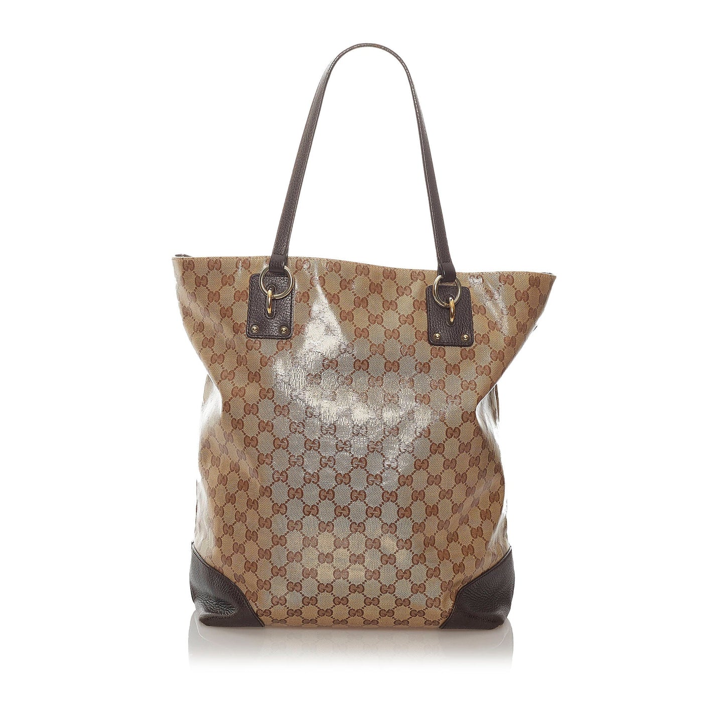 Brown Gucci GG Crystal Charm Tote Bag