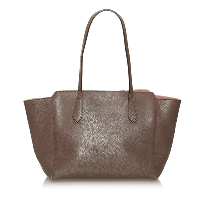 Brown Gucci Swing Leather Tote Bag