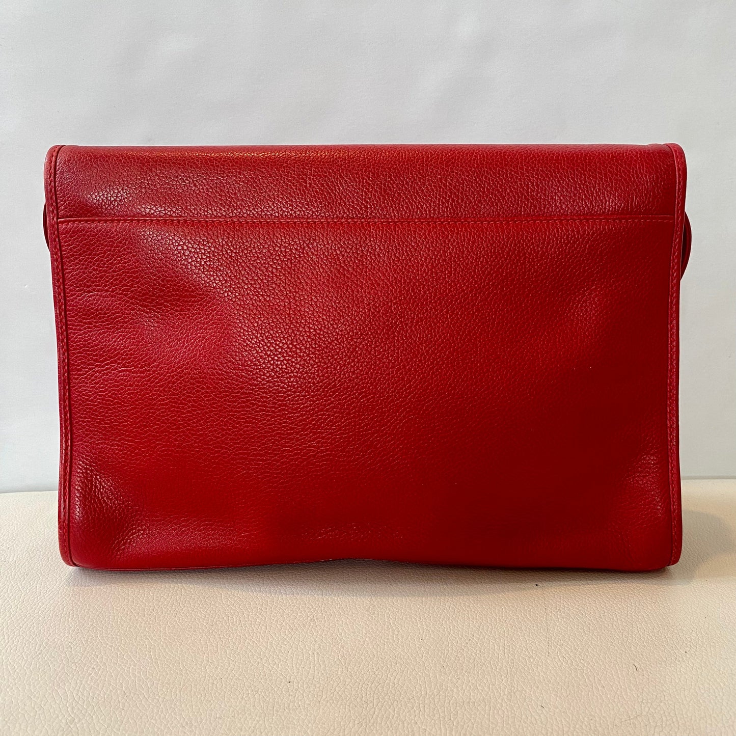 GUCCI Vintage Red Leather Flap Shoulder Bag