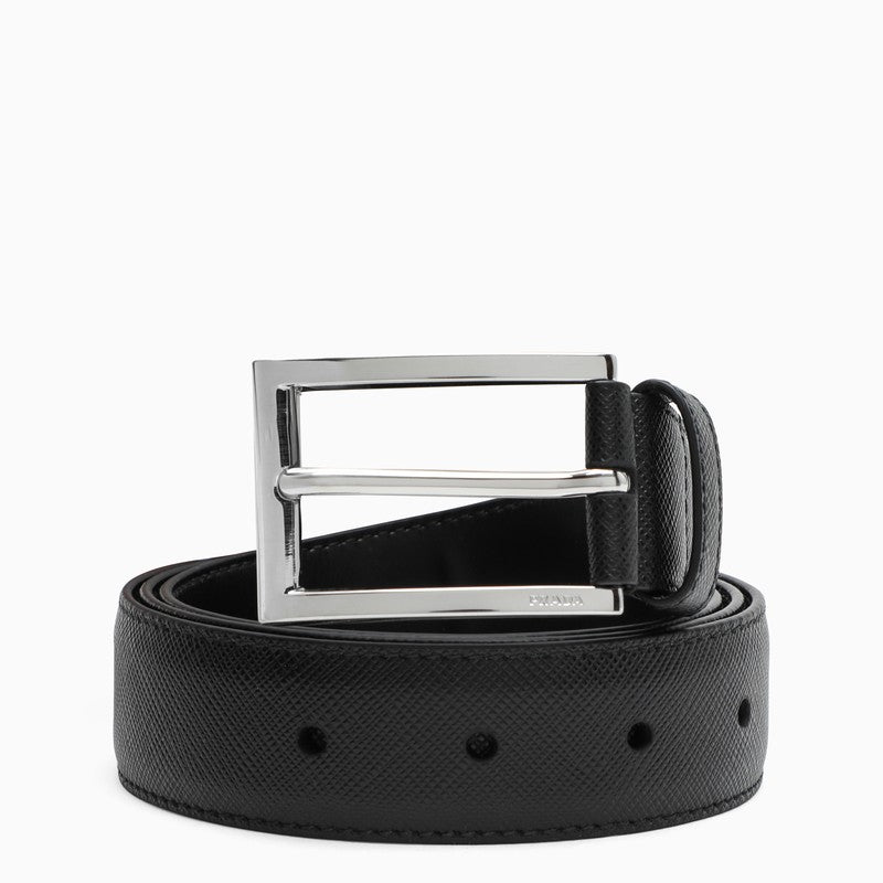 Prada Black Saffiano Belt Men