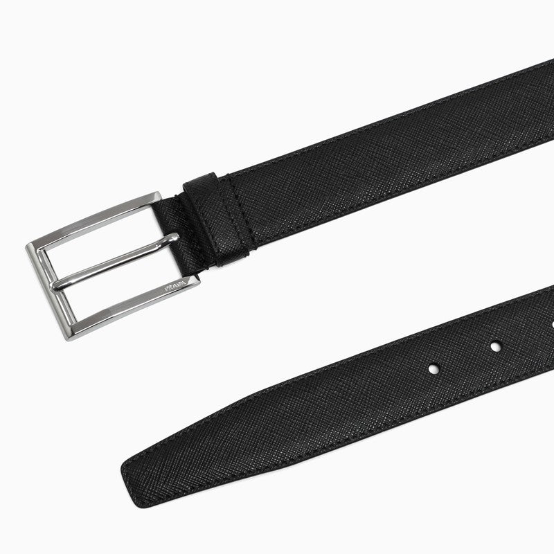 Prada Black Saffiano Belt Men